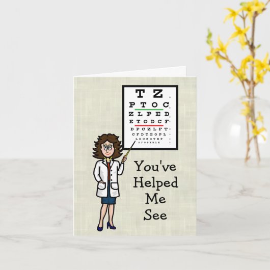Vrouw Optometrist Hartelijk dank Kaart (Gele Bloem)