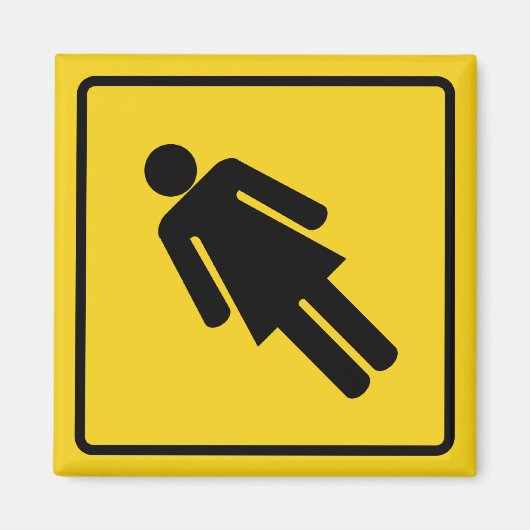 Vrouw Oversteekzone Magneet (Voorkant)