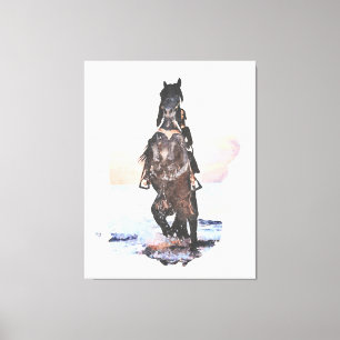 *~* Vrouw Paardenstrand AR22 Paardachtige Waterver Canvas Afdruk