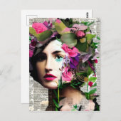 Vrouw Papier Collage Art Briefkaart (Voorkant / Achterkant)