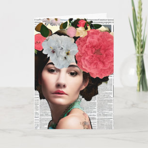  Vrouw Papier Collage   Grappige vriendschap Kaart