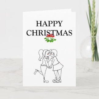 Vrouw Partners Kerst Kaart