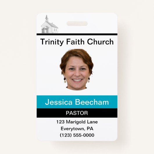 Vrouw Pastor Custom Badge (Voorkant)