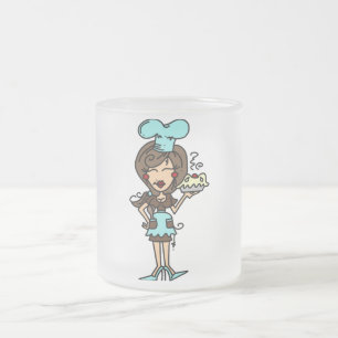 Vrouw Pastry Chef - Brunette T-shirts en geschenke Matglas Koffiemok