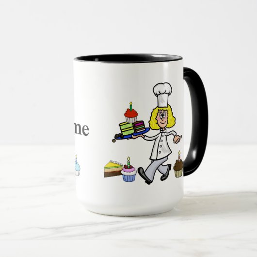 Vrouw Pastry Chef Name Mok (Voorkant rechts)