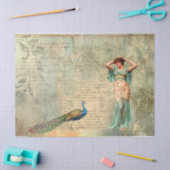 Vrouw Peacock Textures Letter Tissuepapier (Craft)