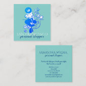  vrouw Personal Shopper Vierkante Visitekaartje (Voorkant / Achterkant)