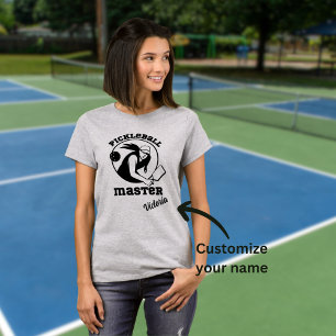 Vrouw Pickleball Master Game Speler Aangepaste Naa T-shirt