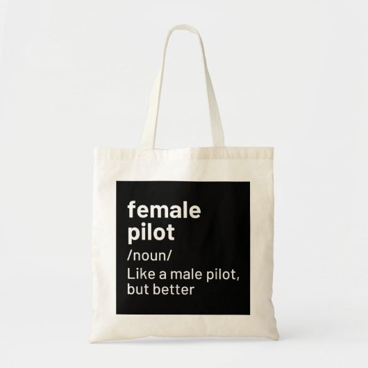 Vrouw Pilot Definition Tote Bag (Voorkant)