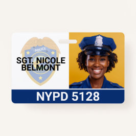 Vrouw Politieagent glimlachend Badge