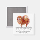 Vrouw Pomeranian Keepomwille Magneet (Voorkant / Achterkant)
