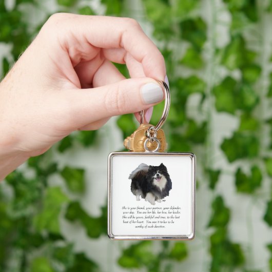 Vrouw Pomeranian Keepomwille Sleutelhanger (Hand)