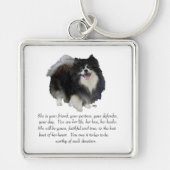 Vrouw Pomeranian Keepomwille Sleutelhanger (Voorkant)
