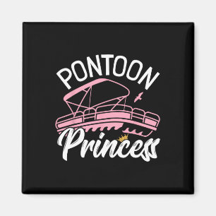 Vrouw Pontoon Boat Meisje I Pontoon Princess Ponto Magneet
