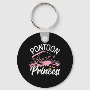 Vrouw Pontoon Boat Meisje I Pontoon Princess Ponto Sleutelhanger