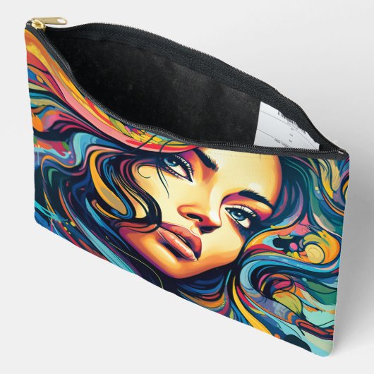 Vrouw Pop Kunst Groot Etui (Open)