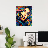 Vrouw Pop Kunst Poster (Thuiskantoor)