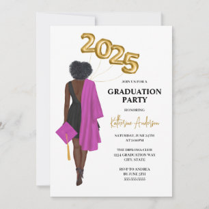 Vrouw Portrait Graduation Party Invitation Kaart