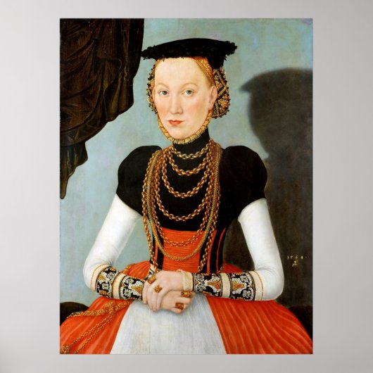 Vrouw Portret - Cranach de Jongere - c1564 Poster (Voorkant)