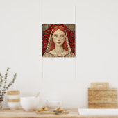 Vrouw Portret Decoratieve Kunst Print (Keuken)