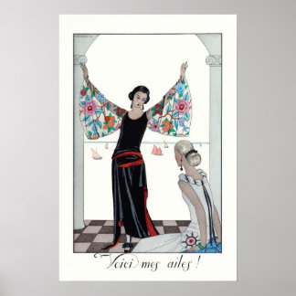  vrouw portretteert Franse Mode Poster