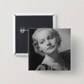 Vrouw Posing 2 Vierkante Button 5,1 Cm (Voorkant /achterkant)