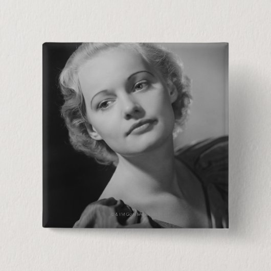Vrouw Posing 2 Vierkante Button 5,1 Cm (Voorkant)