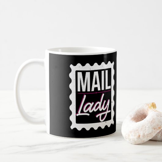 Vrouw Postal Worker Mail Lady Stamp Koffiemok (Met donut)