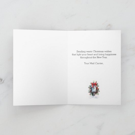 Vrouw Postbode Dank u Kerstmis Feestdagen Kaart (Binnen)