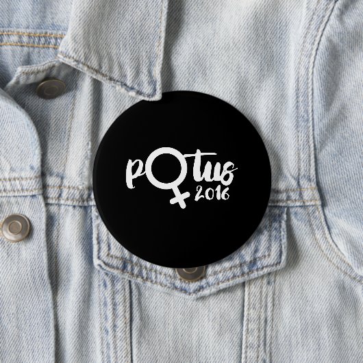 VROUW POTUS 2016 — Poster voor kalligrafie — Verki Ronde Button 4,0 Cm (In situ)