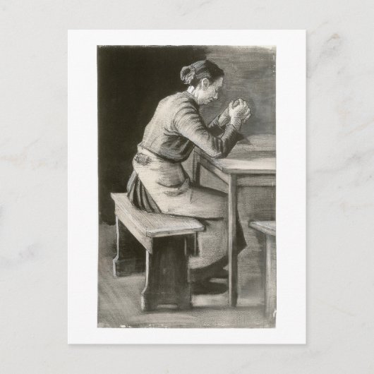 Vrouw Praying, Vincent van Gogh Briefkaart (Voorkant)