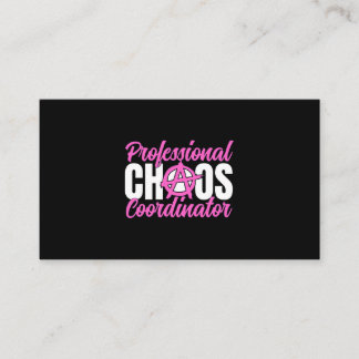 Vrouw Professionele Chaos Coördinator Grappige Moe Visitekaartje