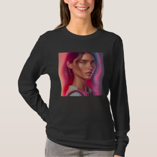 Vrouw Race Auto Roze Zonsondergang Ontdekkingsreiz T-shirt