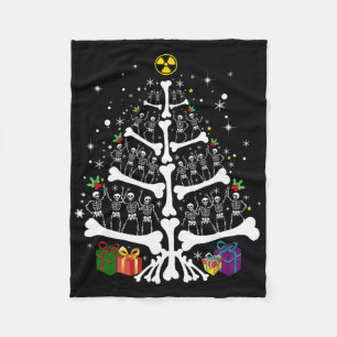 Vrouw Radiologie Skelet Kerstboom Xray Tech Fleece Deken