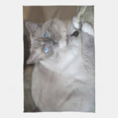 Vrouw Ragdoll Cat Theedoek (Verticaal)