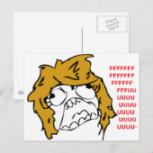 Vrouw Rage Briefkaart (Voorkant / Achterkant)