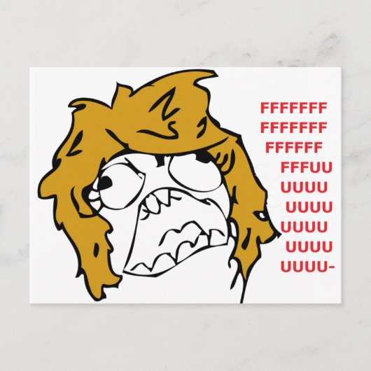Vrouw Rage Briefkaart (Voorkant)