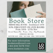 Vrouw Reader, boekwinkel Adverteren Flyer (Voorkant)