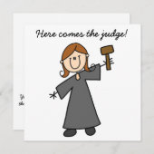 Vrouw Rechter Stick Figuur Uitnodiging (Voorkant / Achterkant)