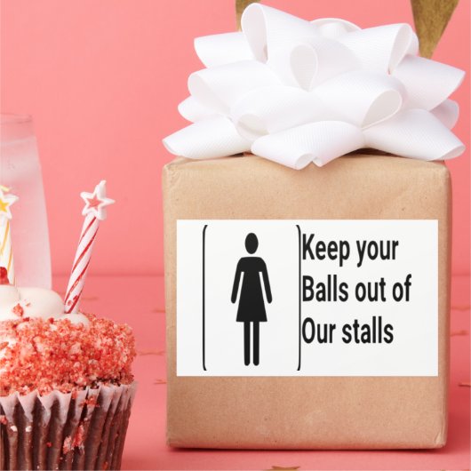 Vrouw rechts, badkamer sticker, rechthoekige sticker (Feest)