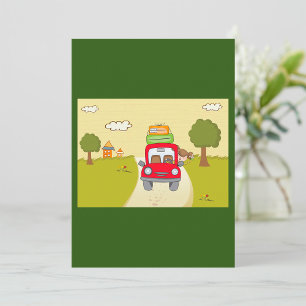 Vrouw reist per auto kaart