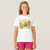 Vrouw reist per auto t-shirt (Voorkant volledig)