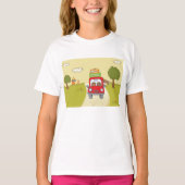 Vrouw reist per auto t-shirt (Voorkant)