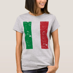 Vrouw Retro Italiaans Vlaggenland Europa T-shirt