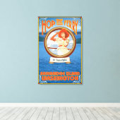 Vrouw Riding Ferry - Bainbridge Island, WA Canvas Afdruk (Insitu (Houten vloer))