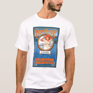 Vrouw Riding Ferry - Bellingham, Washington T-shirt