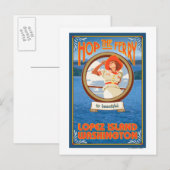 Vrouw Riding Ferry - Lopez Island, Washington Briefkaart (Voorkant / Achterkant)