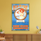 Vrouw Riding Ferry - Shaw Island, Washington Canvas Afdruk (Insitu (Woonkamer))