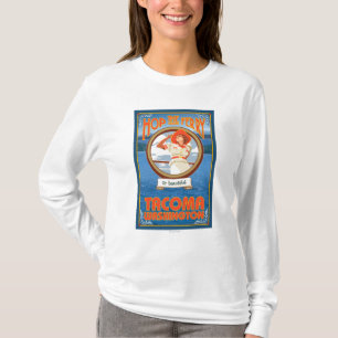 Vrouw Riding Ferry - Tacoma, Washington T-shirt