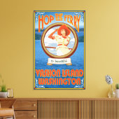 Vrouw Riding Ferry - Vashon Island, Washington Canvas Afdruk (Insitu (Woonkamer))